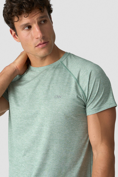 Training Mesh T-shirt Men Light Faded Moss Melange - undefined