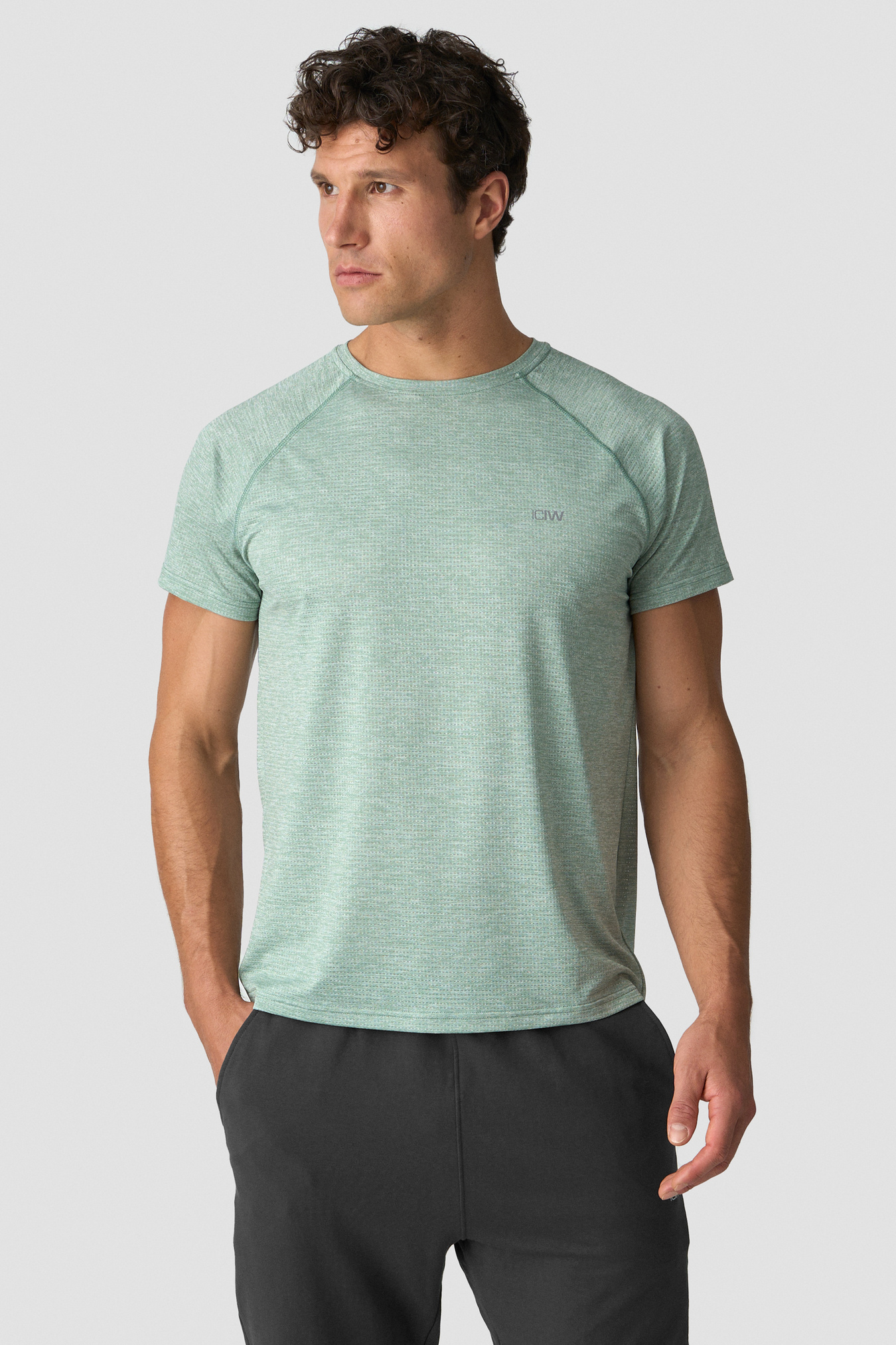 Training Mesh T-shirt Men Light Faded Moss Melange - image 2
