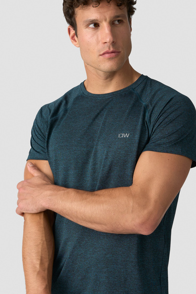 Training Mesh T-shirt Men Dark Faded Teal Melange - undefined