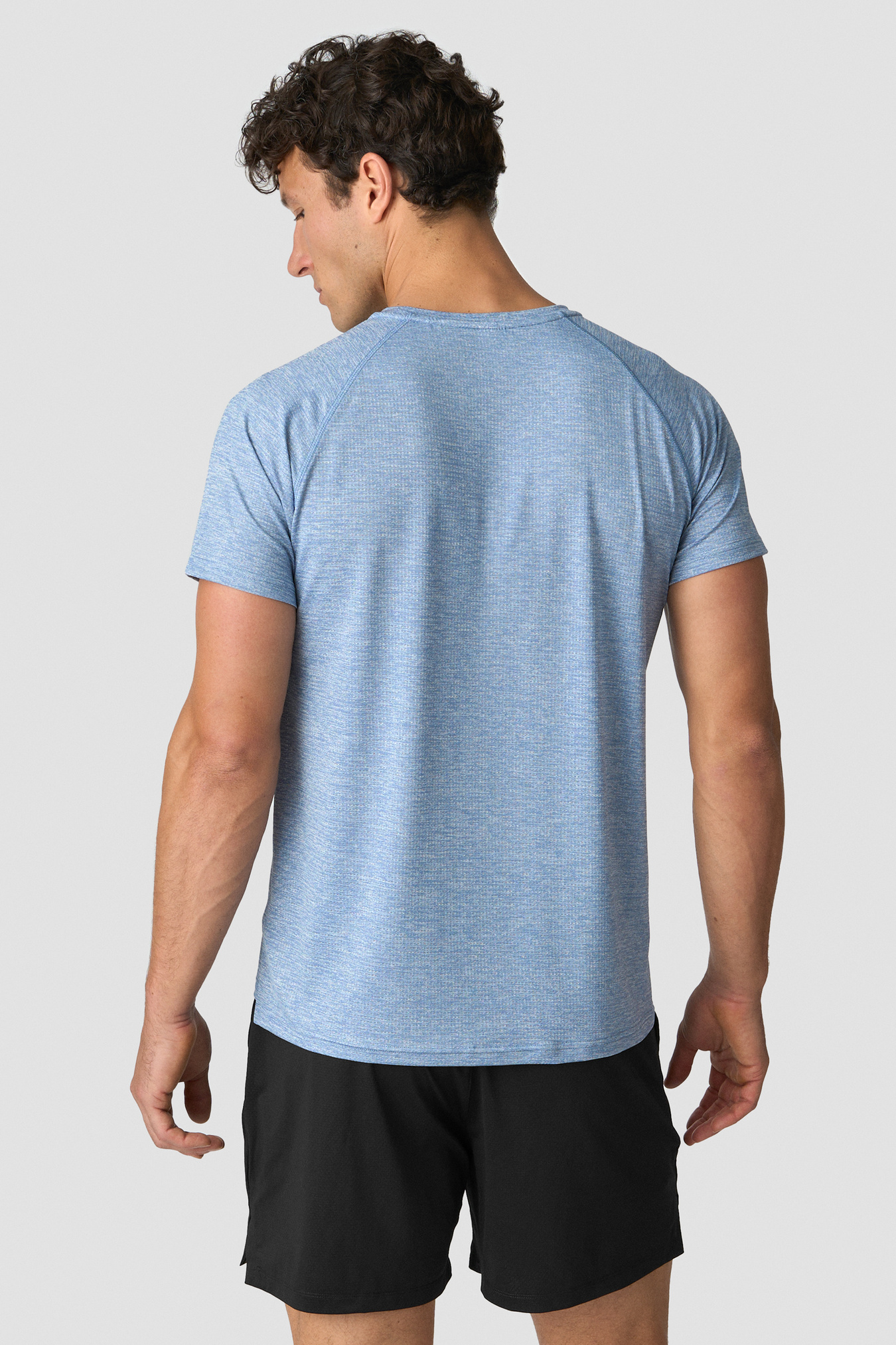 Training Mesh T-shirt Men Light Metal Blue Melange - image 3