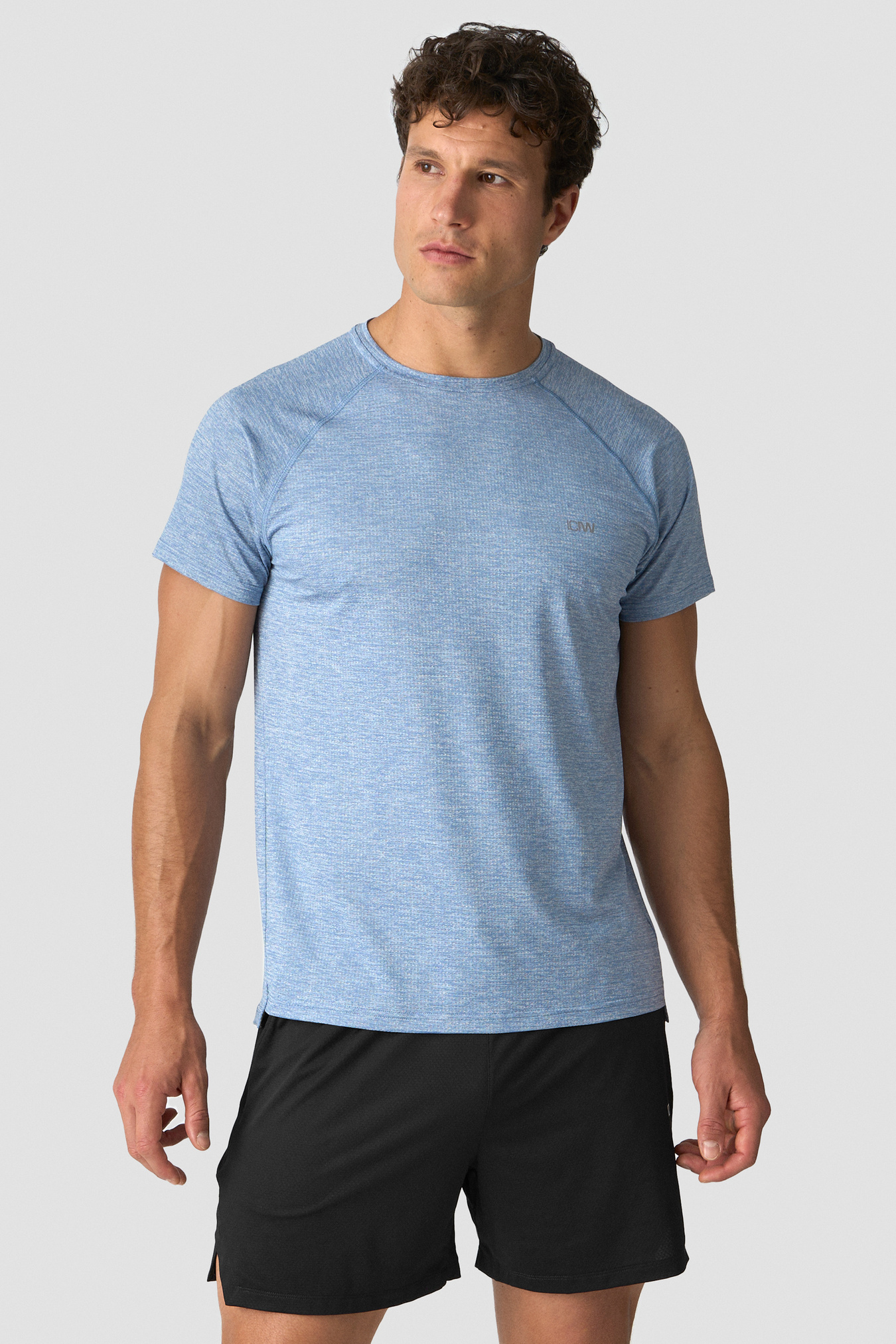 Training Mesh T-shirt Men Light Metal Blue Melange - image 1