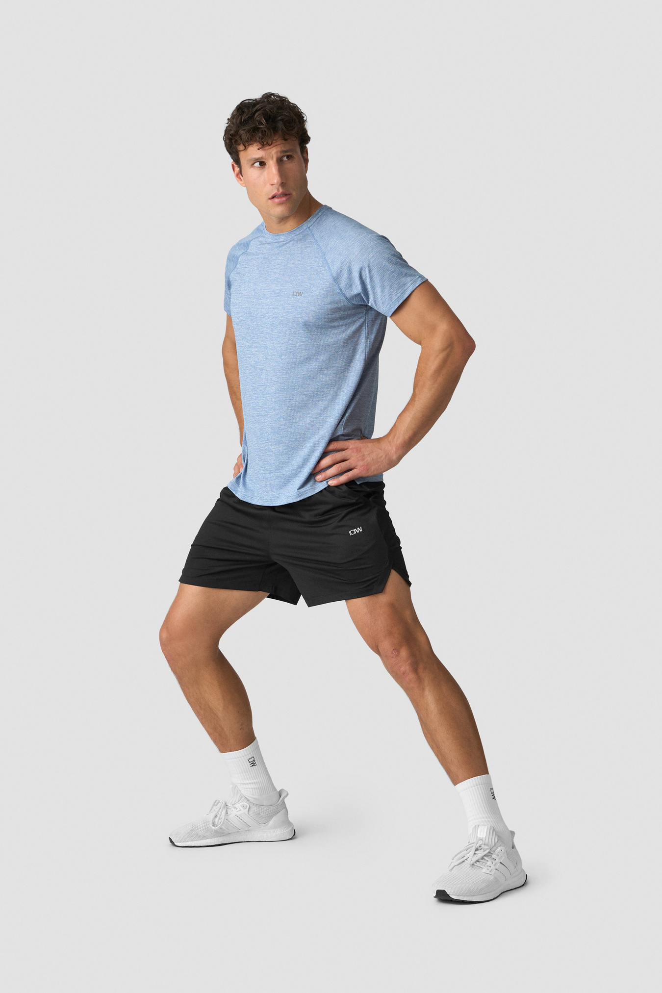 Training Mesh T-shirt Men Light Metal Blue Melange - image 2