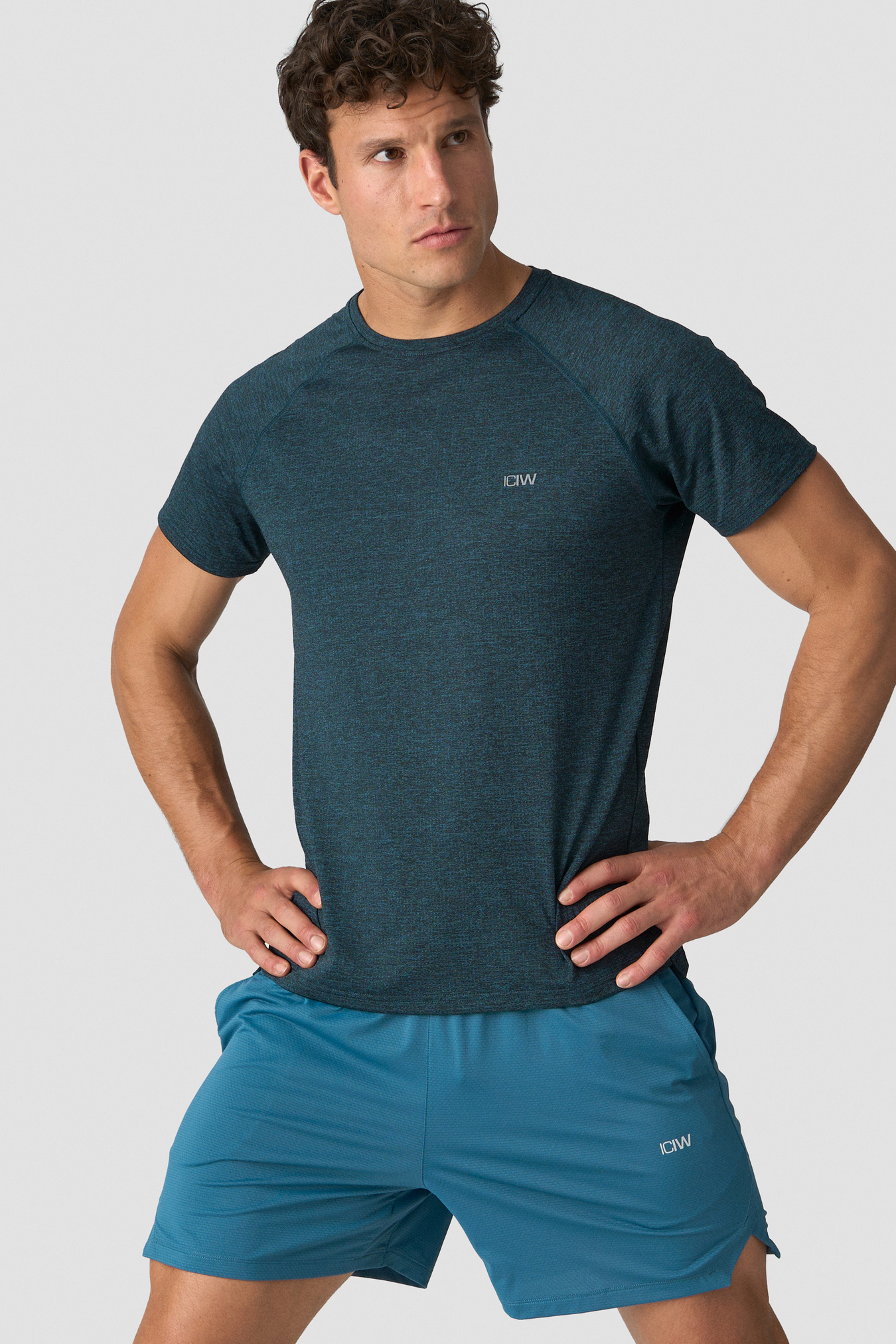 Training Mesh T-shirt Men Dark Faded Teal Melange - image 2