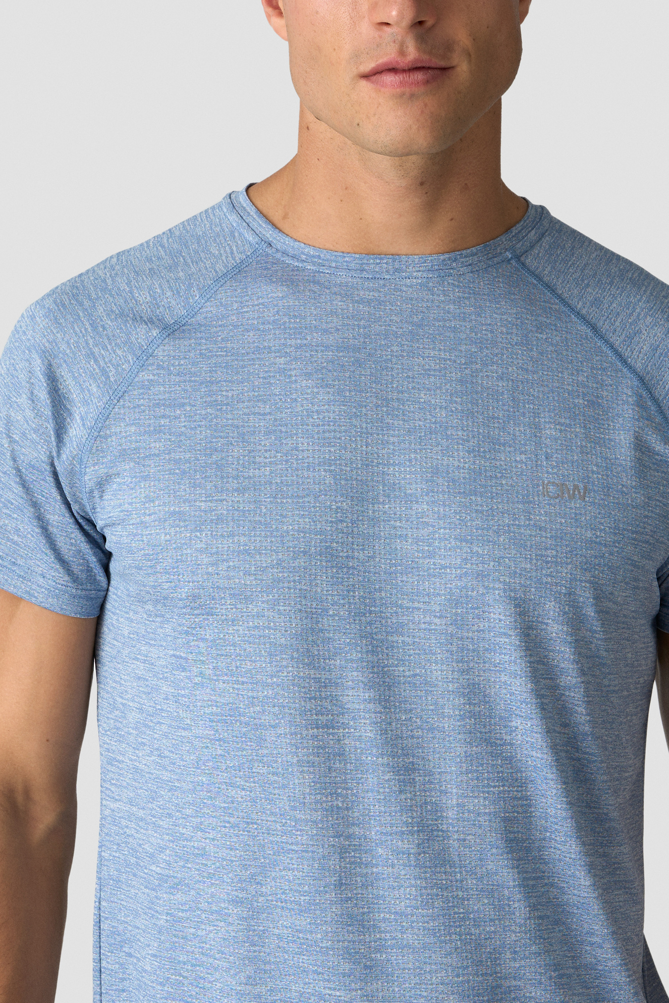 Training Mesh T-shirt Men Light Metal Blue Melange - image 4
