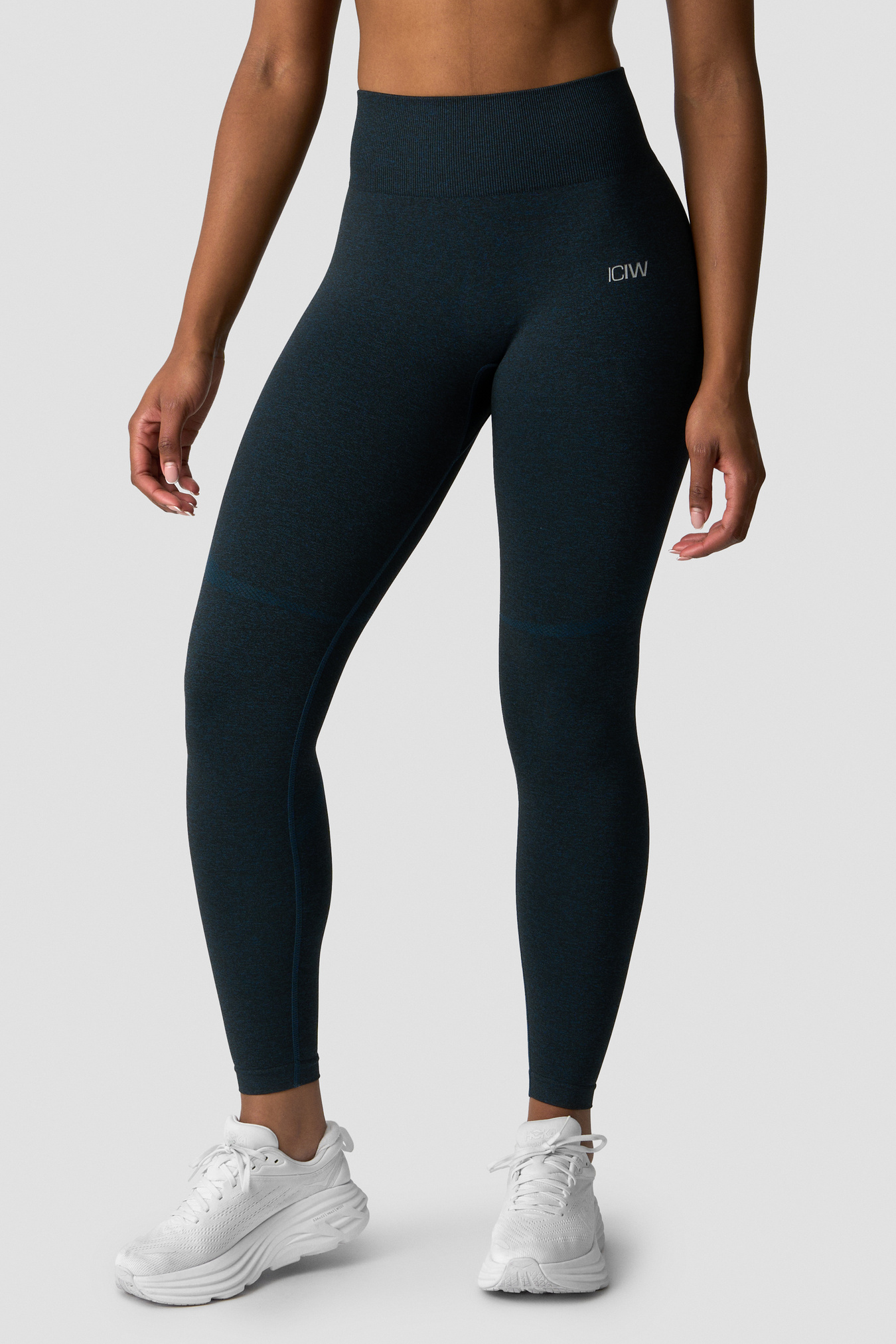 Divine Seamless Tights Wmn Dark Teal Melange - image 3