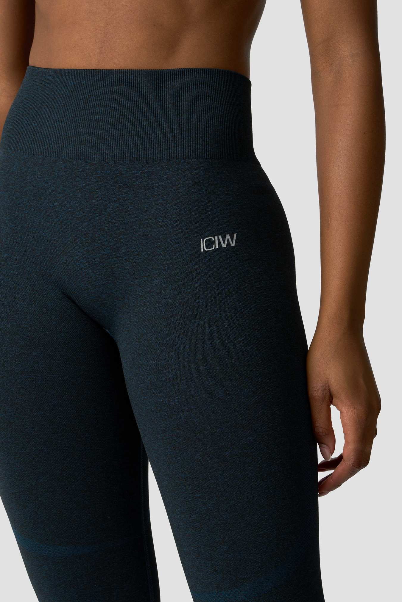 Divine Seamless Tights Wmn Dark Teal Melange - image 4