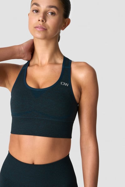Divine Seamless Sports Bra Dark Teal Melange - undefined